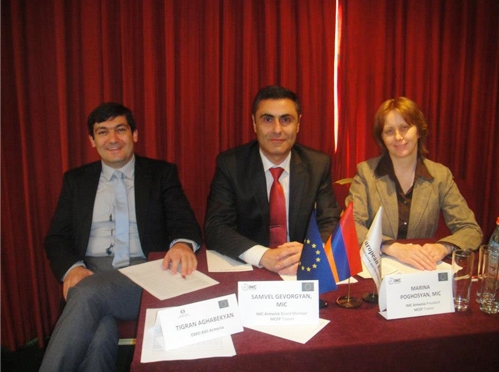Տիգրան Աղաբեկյանը, Սամվել Գեւորգյանը եւ Մարինա Պողոսյանը Լուսանկարը՝ IMC Armenia