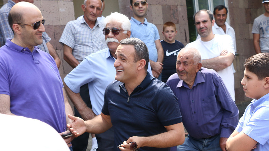 Davit Yeremyan meeting the farmers at Avan village Image by: Yeremyan Projects