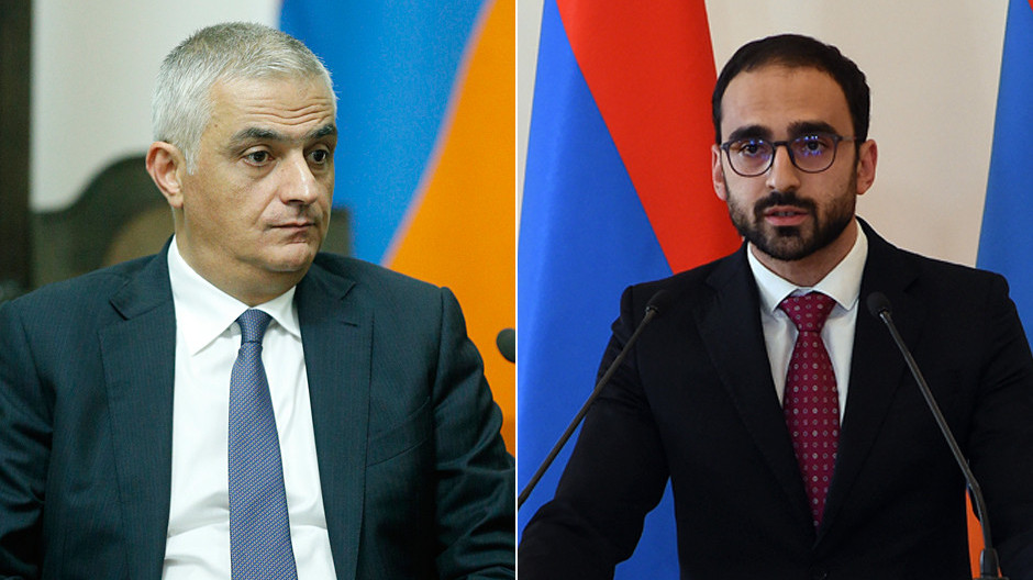 Mher Grigoryan and Tigran Avinyan  Image by: Press service of the Armenian government